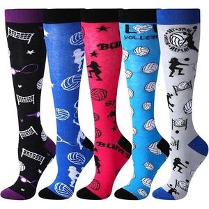 Volleyball Socks Knee High Novelty Socks Set Sport Socks Gift for Women‎